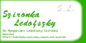szironka ledofszky business card